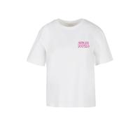 Miss Tee T-shirt 'Cute But Psycho' rose / noir / blanc, Taille L