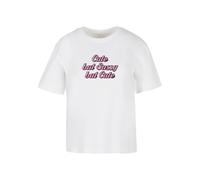 Miss Tee T-shirt 'Cute But Sassy' rose / noir / blanc, Taille XL