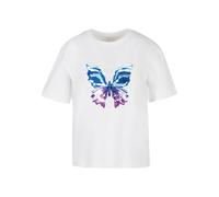 Miss Tee T-Shirt décontracté en Coton pour Femme avec imprimé Papillon chromé sur Le Devant, Coupe décontractée, Tailles XS à 5XL, Blanc., XL