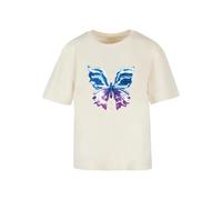 Miss Tee T-Shirt décontracté en Coton pour Femme avec imprimé Papillon chromé sur Le Devant, Coupe décontractée, Tailles XS à 5XL, Sable Blanc, XXXXXL
