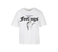 Miss Tee T-shirt 'Don't Care' gris / noir / blanc, Taille S