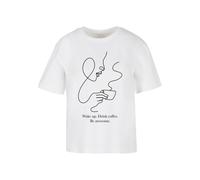 Miss Tee T-shirt 'Drink Coffee Be Awesome' noir / blanc, Taille XL