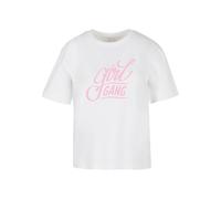 Miss Tee T-shirt 'Girl Gang' rose clair / blanc, Taille S