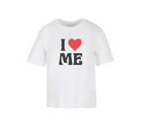 Miss Tee T-shirt 'I Love Me' rouge sang / noir / blanc, Taille XL