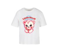 Miss Tee T-shirt 'Little Devil' bleu clair / rose / rouge / blanc, Taille L