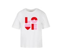 Miss Tee T-shirt 'Love Heart Letters' rose / rouge / blanc, Taille 4XL