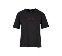 Miss Tee T-shirt 'Love Is Blind' beige / vert / rouge foncé / noir, Taille L