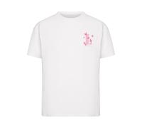 Miss Tee T-shirt 'Love Yourself And Fly' rose clair / rouge / blanc, Taille 5XL