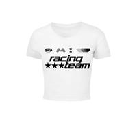 Miss Tee T-shirt 'Number One Racing Team' noir / blanc, Taille XS