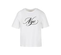 Miss Tee T-shirt 'NYC Calligraphy Letters' noir / blanc, Taille XS
