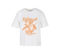 Miss Tee T-shirt 'The Taste Of Summer' mandarine / blanc, Taille M