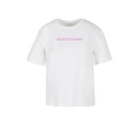 Miss Tee T-shirt 'Too Pretty' orchidée / blanc, Taille XL