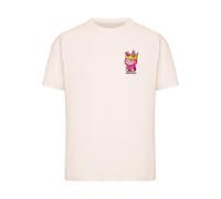 Miss Tee T-shirt 'Wild And Sweet' jaune / rose / rose pastel / noir, Taille XL