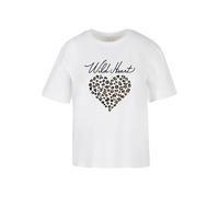 Miss Tee T-shirt 'Wild Heart Leo' marron / noir / blanc, Taille XS