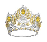 Miss Universe Couronne en strass pour spectacle de beauté Accessoires de bijoux de cheveux de mariage Diadèmes Doré