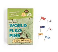 Miss Wood Drapeaux adhésifs d'Asie et d'Océanie avec aiguille, vert - 15,6 x 11 x 2 cm