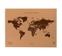 Miss Wood Map XL-Carte du Monde en LiÈ Ge 60x90 cm Marron