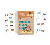 Miss Wood Punaises pour carte avec drapeaux du monde, Marron, taille Unique