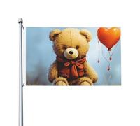 Miss You Bear Drapeau de jardin vertical double face avec œillets en laiton pour décoration d'intérieur et d'extérieur 91 x 152 cm