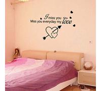 Miss You Love Citation Sticker Mural Décoration De La Maison Art Sticker Sticker Sticker Citation Disant Mots Et Amplificateur; Phrase Sticker Mural Fond D'Écran 51 * 22Cm