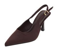 MISSCAI Escarpins Femme Élégants Slingback Bout Pointu Talon 9 cm | Bride arrière réglable, chaussures à talon de cérémonie, tige en textile, insert en mousse à l'avant-pied