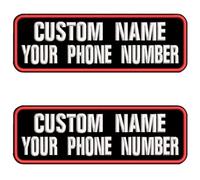 misscase Patchs de nom de brodé personnalisé, Patch de nom de Motard Militaire personnalisé, 2 pièces Broderie nom patch Pour à dos Dog-Harness Uniformes ou Sacs Vestes Gilet (No-Logo)