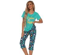Misscoo Ensemble de pyjama sans manches pour femme - Pantacourt en coton pour le printemps et l'été (motif nuit étoilée), # 11, XL