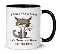 MissDaisy - Tasse à café amusante avec inscription « I Don't Rise & Shine I Caffeinate And Hope For The Best »