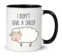 MissDaisy - Tasse à café en forme de mouton amusant, cadeau pour agriculteur, cadeau pour les amateurs de moutons, cadeau pour les amateurs de moutons, tasse à thé « I don't give a sheep »