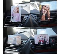 MISSELF Car Dashboard Vent Photo holder, Clip On Magnetic Picture Frame Horizontal or Vertical Placement Clear Acrylic Fit wallet size 3.5 x 2.3 inch