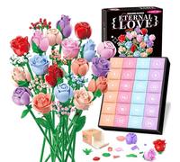 MissFox Calendrier de L’avent 2025 - Kit Créatif DIY 24 Jours avec Fleurs Artificielles, Ensemble de Construction de Bouquet, Compte à Rebours de Noël pour Enfants, Ados et Adultes (D)