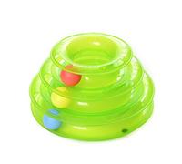 MissFox Jeux Labyrinthe Balle Jouet 3 Couches Plastique pour Chat Chien Animaux (Vert)
