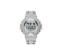 MISSFOX Montre Homme Electronique Multifonction Diamants Incrustés Haute Couture Etanche V304 Argenté