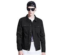 MissFox Veste en Jean pour Homme Classique Denim Veste Trucker Blouson Automne Hiver