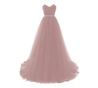 Misshow Robe de Bal Longue Elégante Style Vintage Epaule Dénudée à Paillettes Robe Femme Longue Chic Soirée Rose 32