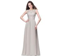 Misshow Robe en Mousseline avec Broderie Dentelle Florale sans Manches Col Badeau Robe Empire