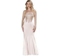 Misshow Robe Femme Chic et Elegant Mariage Robe Cocktail Femme Mariage sans Manches Ivoire 34