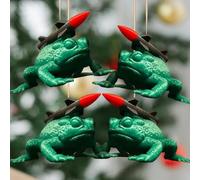 Missile Toad Holiday Ornament, Funny Mistletoe Christmas Tree Ornament, 3D Printed Missile Toad, Holiday Missile Frog Decor, Unique Gag Gift Christmas Decoration for Family,Coworker,Friends (4Pack)