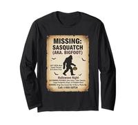 Missing Sasquatch Poster Amusant Effrayant d'halloween Bigfoot Manche Longue