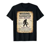 Missing Sasquatch Poster Amusant Effrayant d'halloween Bigfoot T-Shirt