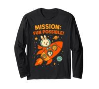 Mission Amusante Possible : Mignon Lapin Astronaute et équipage Spatial Manche Longue