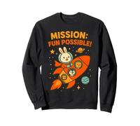 Mission Amusante Possible : Mignon Lapin Astronaute et équipage Spatial Sweatshirt