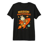 Mission Amusante Possible : Mignon Lapin Astronaute et équipage Spatial T-Shirt Haut de Gamme