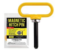 MISSION AUTOMOTIVE Broche d'attelage magnétique jaune - Broche d'attelage pour tondeuse à gazon et remorque - Aimant en néodyme ultra fort pour accrocher et décrocher d'une seule main