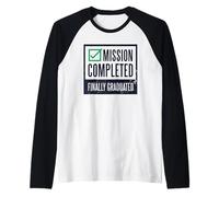 Mission Completed Enfin gradué Graduation Check Meme Manche Raglan