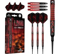 Mission Darts Fléchettes de lave | Noir et rouge | Plaque électrique | 95 % tungstène | Jeu de fléchettes à pointe souple | 20 g