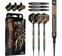 Mission Darts Fléchettes Horus | Noir et Bronze | Plaque électro | 97,5 % tungstène | Jeu de fléchettes à pointe souple | 19 g.