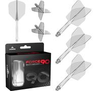 Mission Darts Force 90 | Ailettes et tiges de fléchettes moulées avec précision intégrées, lot de 3 ailettes et tiges combinées professionnelles hautement durables | Standard n°6