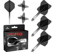 Mission Darts Force 90 | Ailettes et tiges de fléchettes moulées avec précision intégrées, lot de 3 ailettes et tiges combinées professionnelles hautement durables | Standard n°2