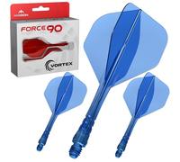 Mission Darts Force 90 Vortex | Ailette et système de tige moulés avec précision intégrés | Plusieurs styles | Plusieurs couleurs (Standard n°2 - Court, bleu clair)